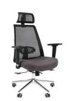 Кресло офисное CHAIRMAN 535 LUX (Сетчатый акрил черный/ Полиэстер серый)