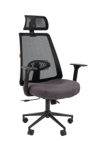 Кресло офисное CHAIRMAN 535 BLACK (Сетчатый акрил черный/ Полиэстер серый)