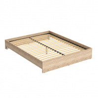 Кровать двуспальная 1600х2000 без изголовья серии "KANN" (Дуб сонома светлый, 2040х1640х300 мм)