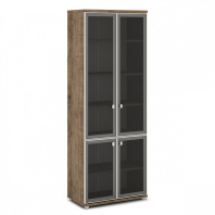 Шкаф V-612 широкий, высокий. 4 двери — стекло в алюм. профиле для кабинета руководителя «Vasanta»