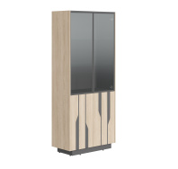 Шкаф высокий широкий комбинированный со стеклом серии "Line"